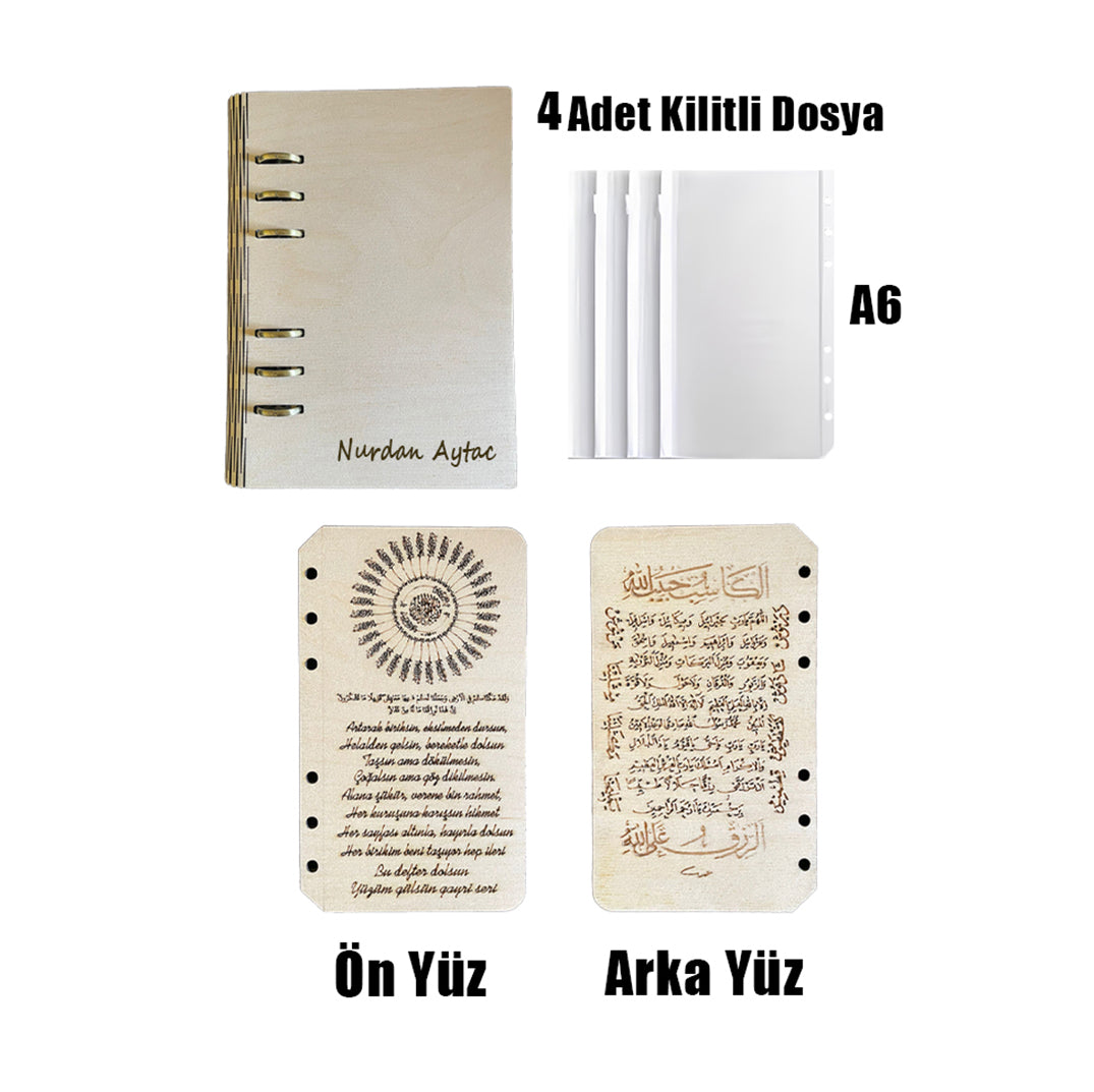 Bereket Ajandası – El Yapımı Ahşap Kapaklı Özel Defter