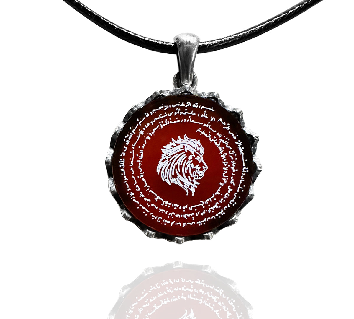 Aslan Burcu Duası Kolyesi (925 Ayar Gümüş – Akik Taşı)