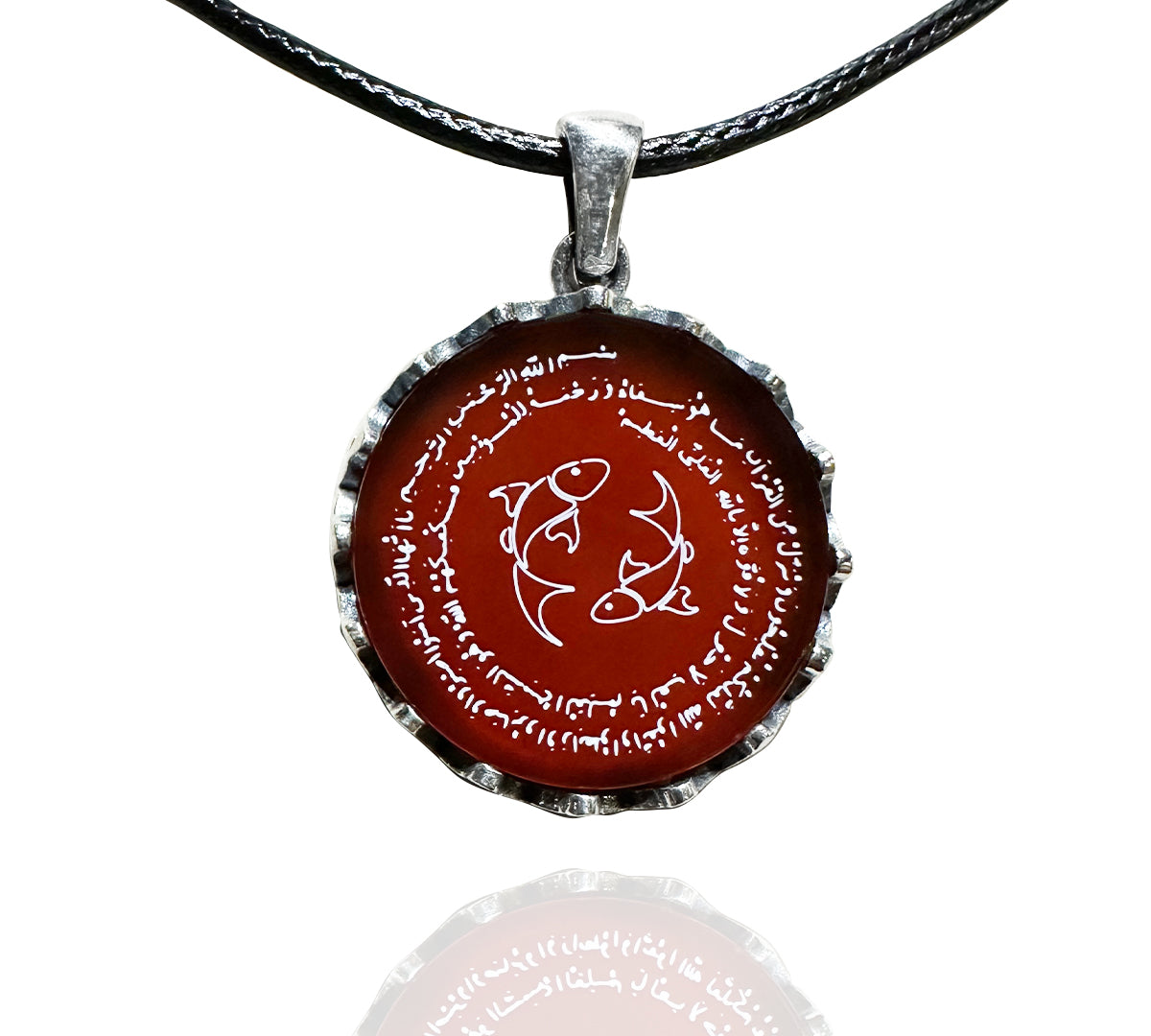 Balık Burcu Duası Kolyesi (925 Ayar Gümüş – Akik Taşı)