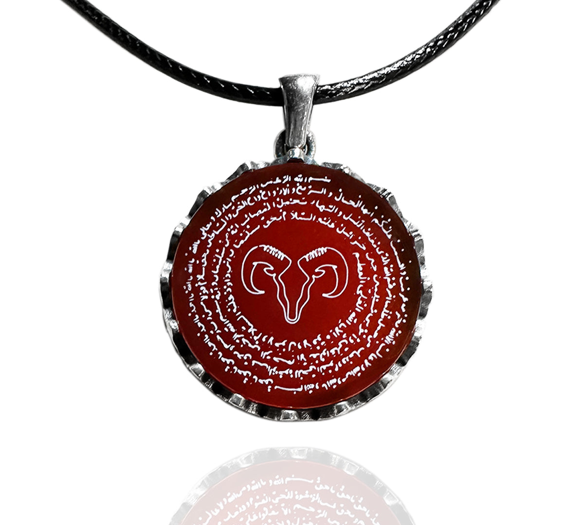 Koç Burcu Duası Kolyesi (925 Ayar Gümüş – Akik Taşı)