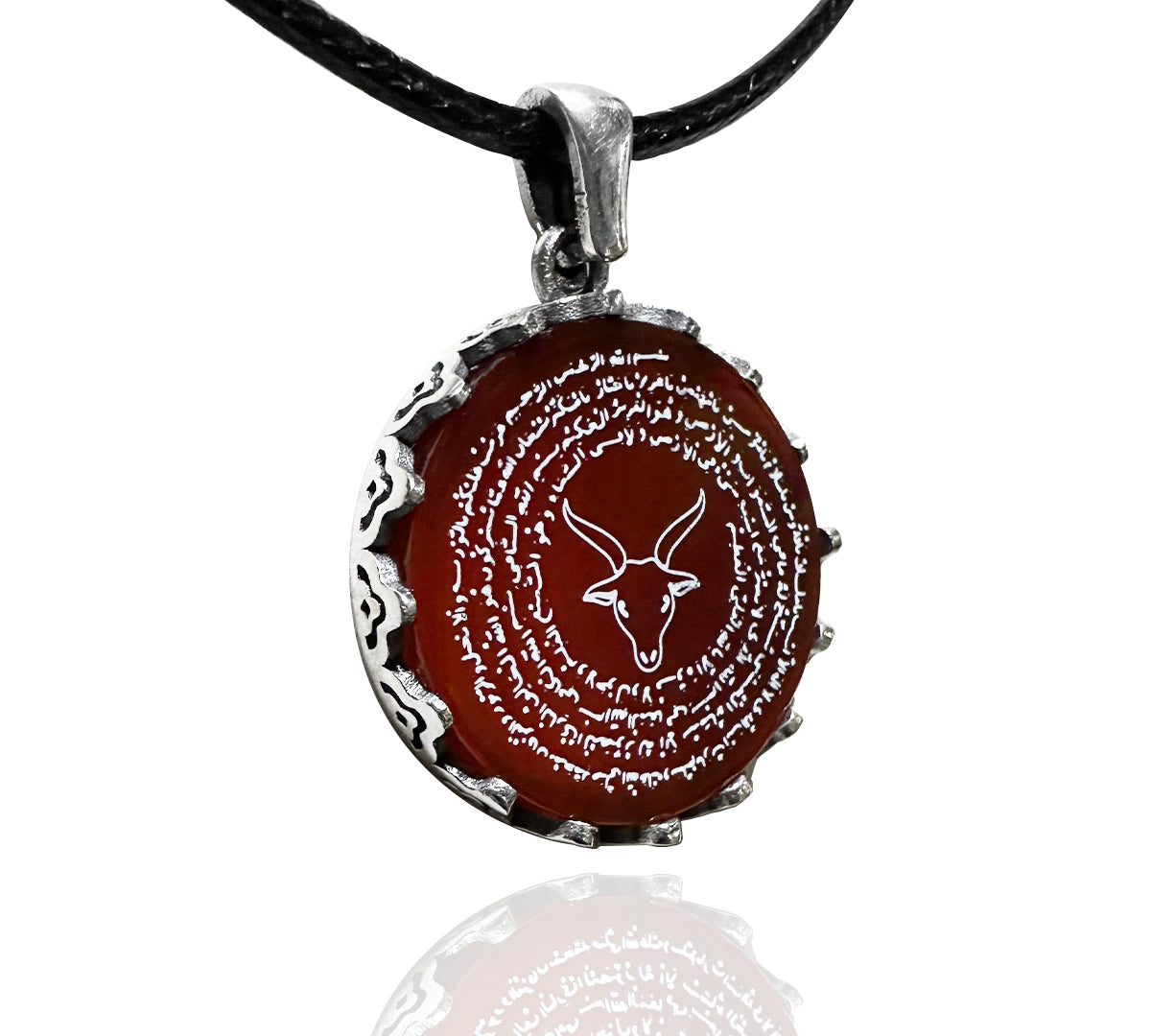 Oğlak Burcu Duası Kolyesi (925 Ayar Gümüş – Akik Taşı)