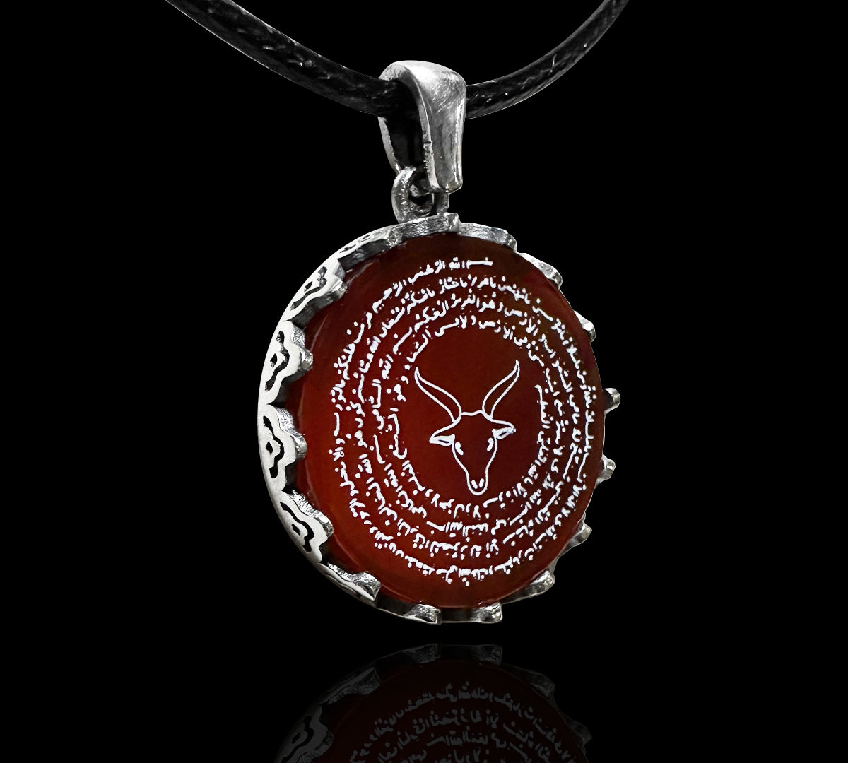 Oğlak Burcu Duası Kolyesi (925 Ayar Gümüş – Akik Taşı)