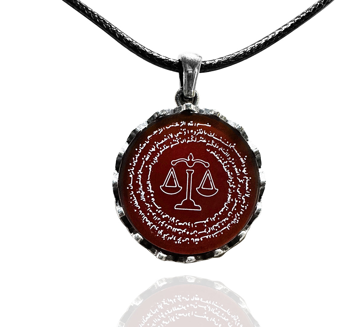 Terazi Burcu Duası Kolyesi (925 Ayar Gümüş – Akik Taşı)