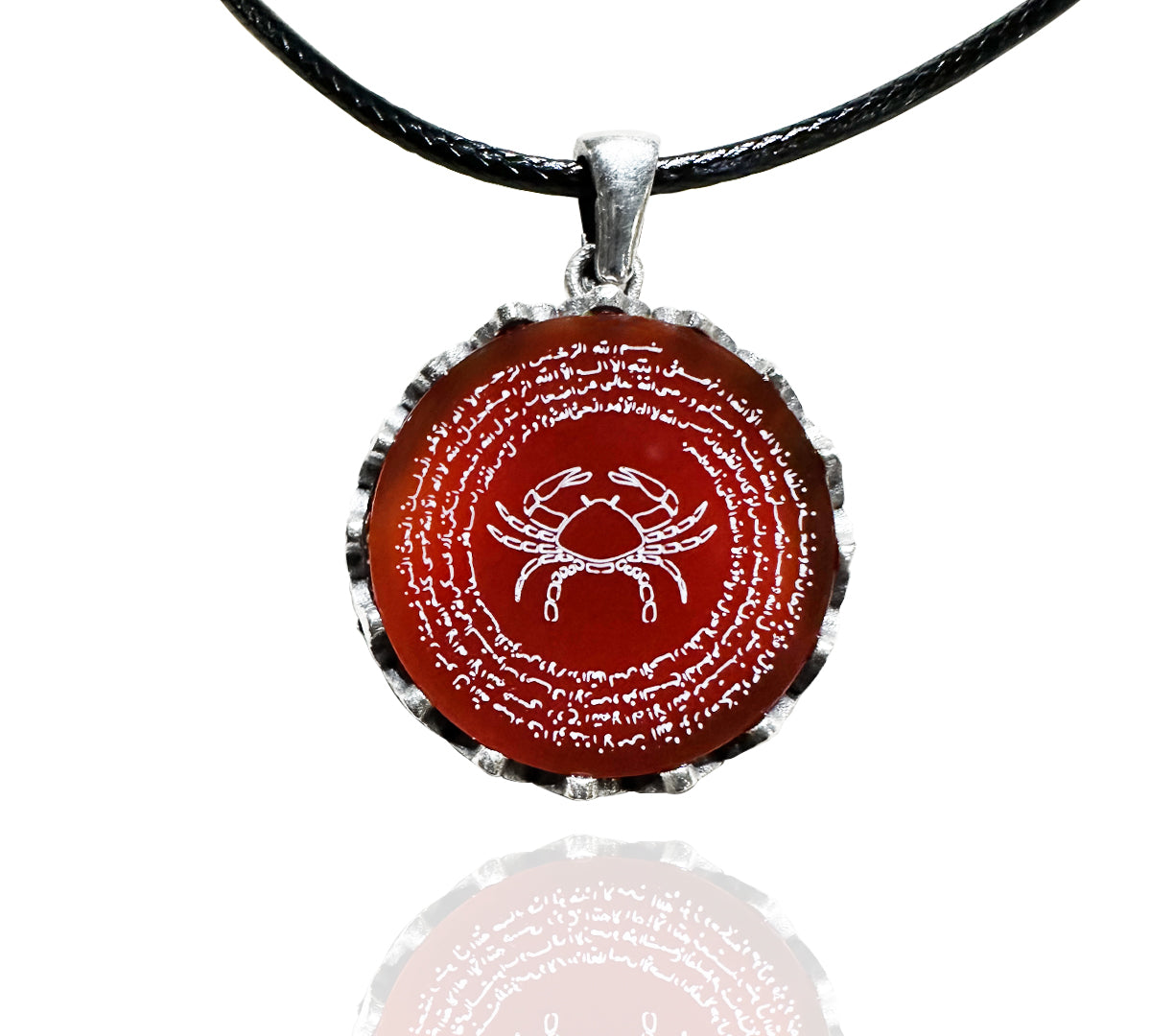 Yengeç Burcu Duası Kolyesi (925 Ayar Gümüş – Akik Taşı)